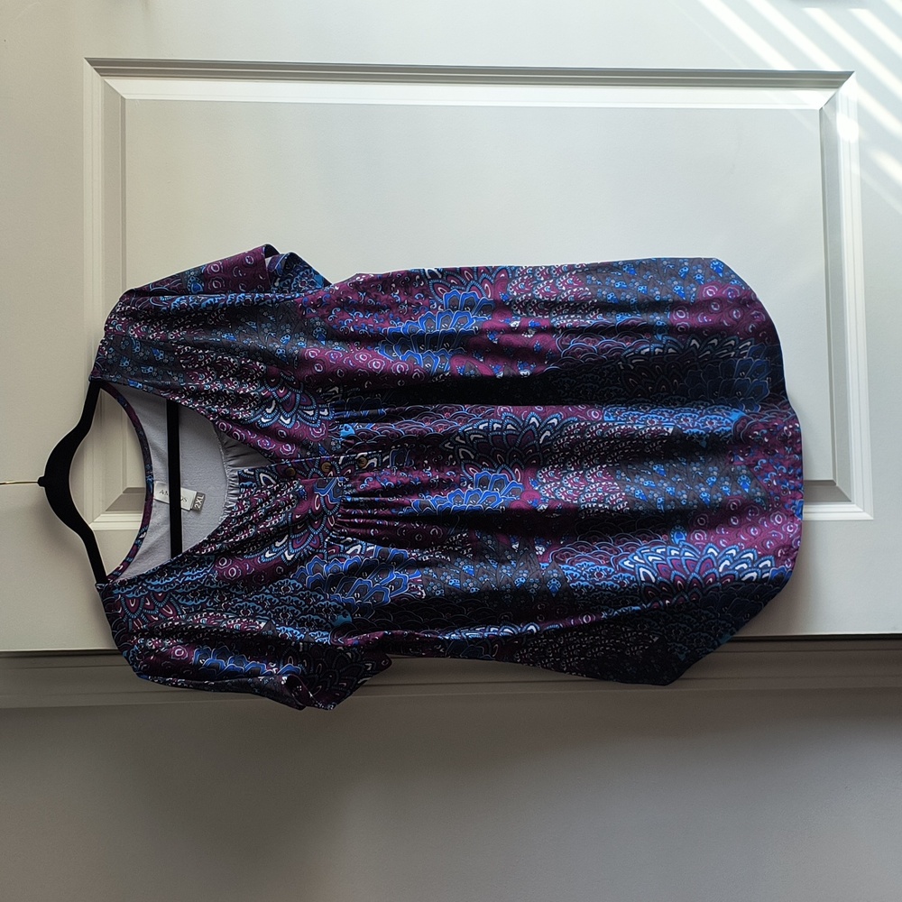 Blue purple pattern shirt